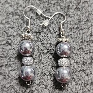 Silver Beaded Earrings